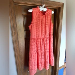LOFT NWOT eyelet tiered swing dress